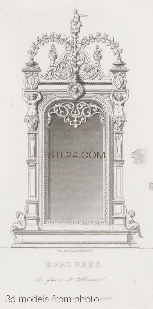 Рамы для зеркал и картин (FRAME_1079 -  | 3D model 3DSMAX / OBJ / STL) 3D модель для ЧПУ станка